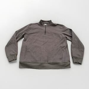 Melrose Place Mens Gray Iron Montana Quarter Zip Sweatshirt Size L LARGE